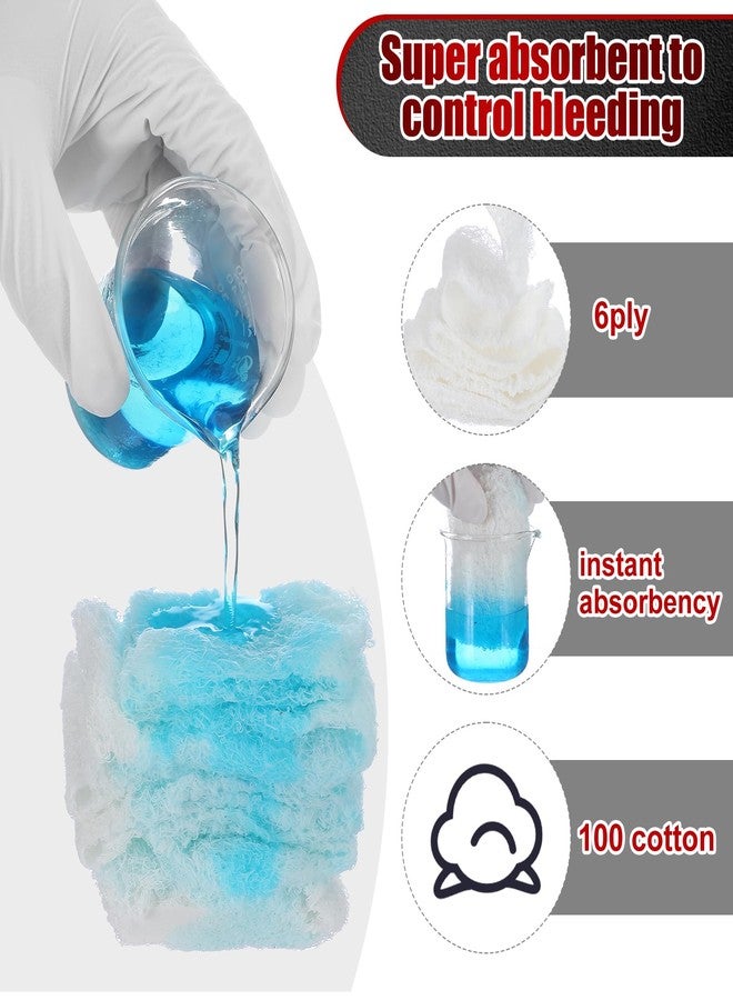 Threlaco 10 Pcs Z-Folded Compressed Sterile Gauze 4.5" x 4.1 Yards Combat Gauze Trauma Pad 6-ply 100% Cotton for Emergency Wound Dressing, First Aid Ifak Supplies Trauma Kit - Image 3